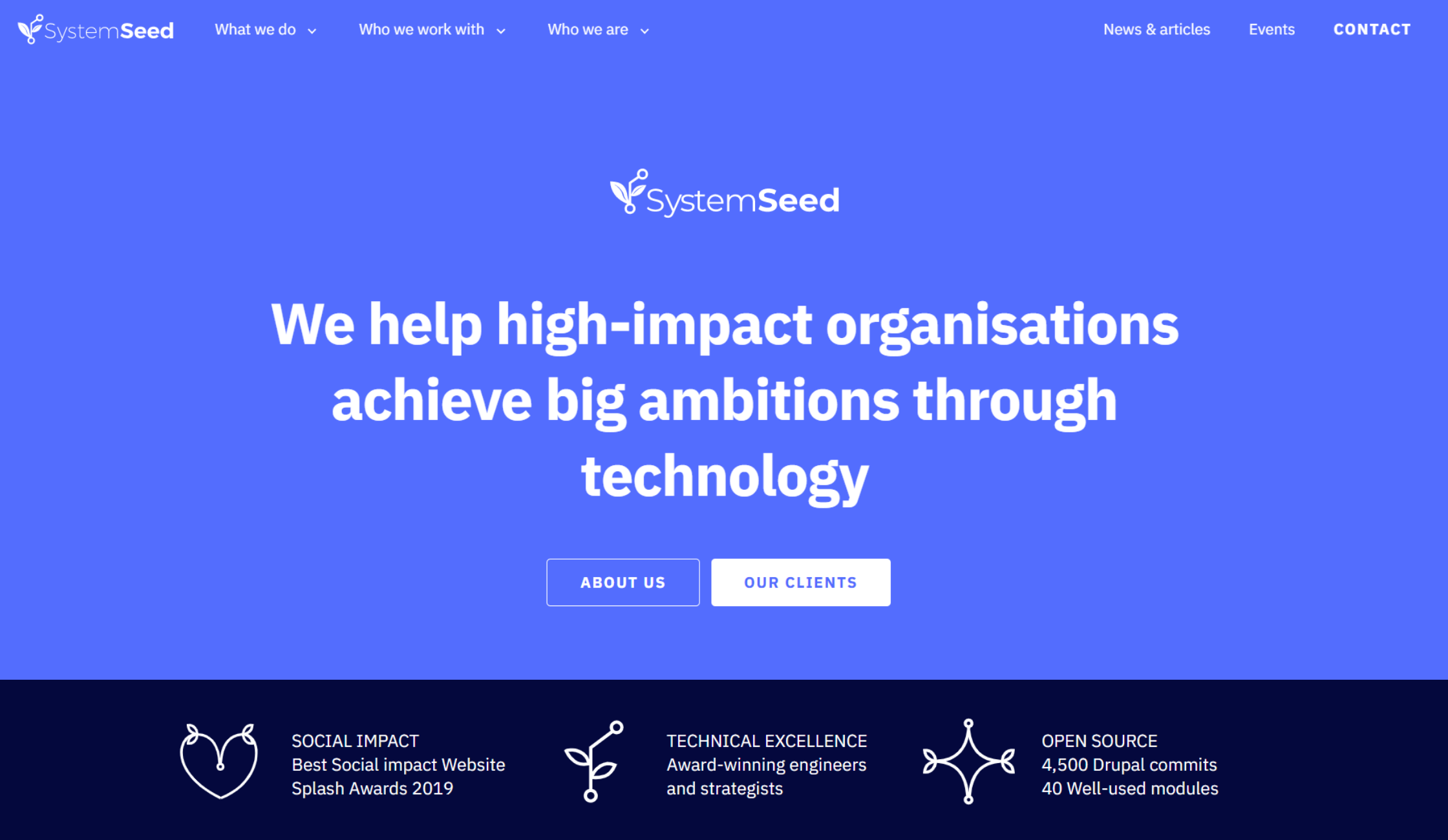 SystemSeed.com homescreen