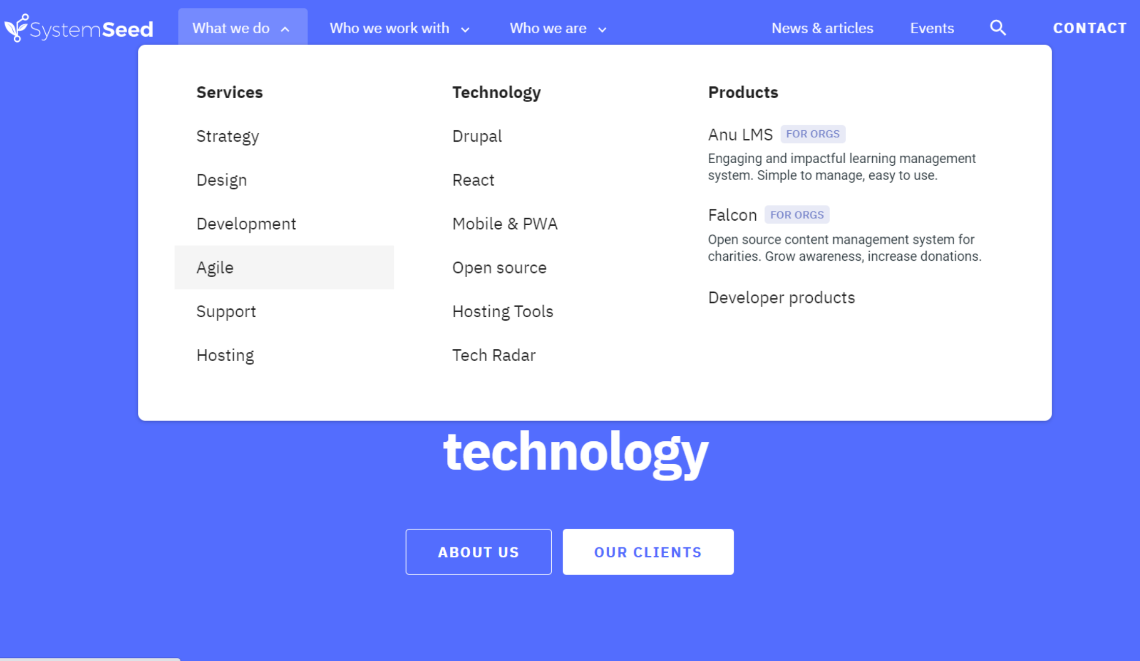 SystemSeed.com desktop navigation