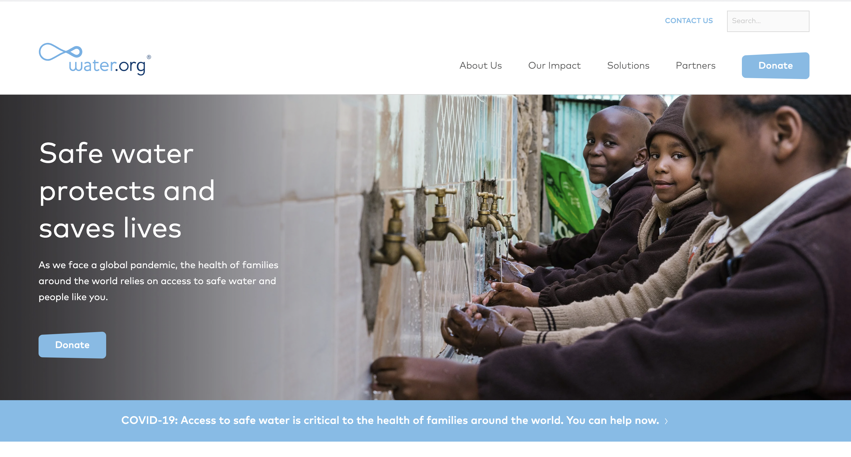 Water.org website screenshot