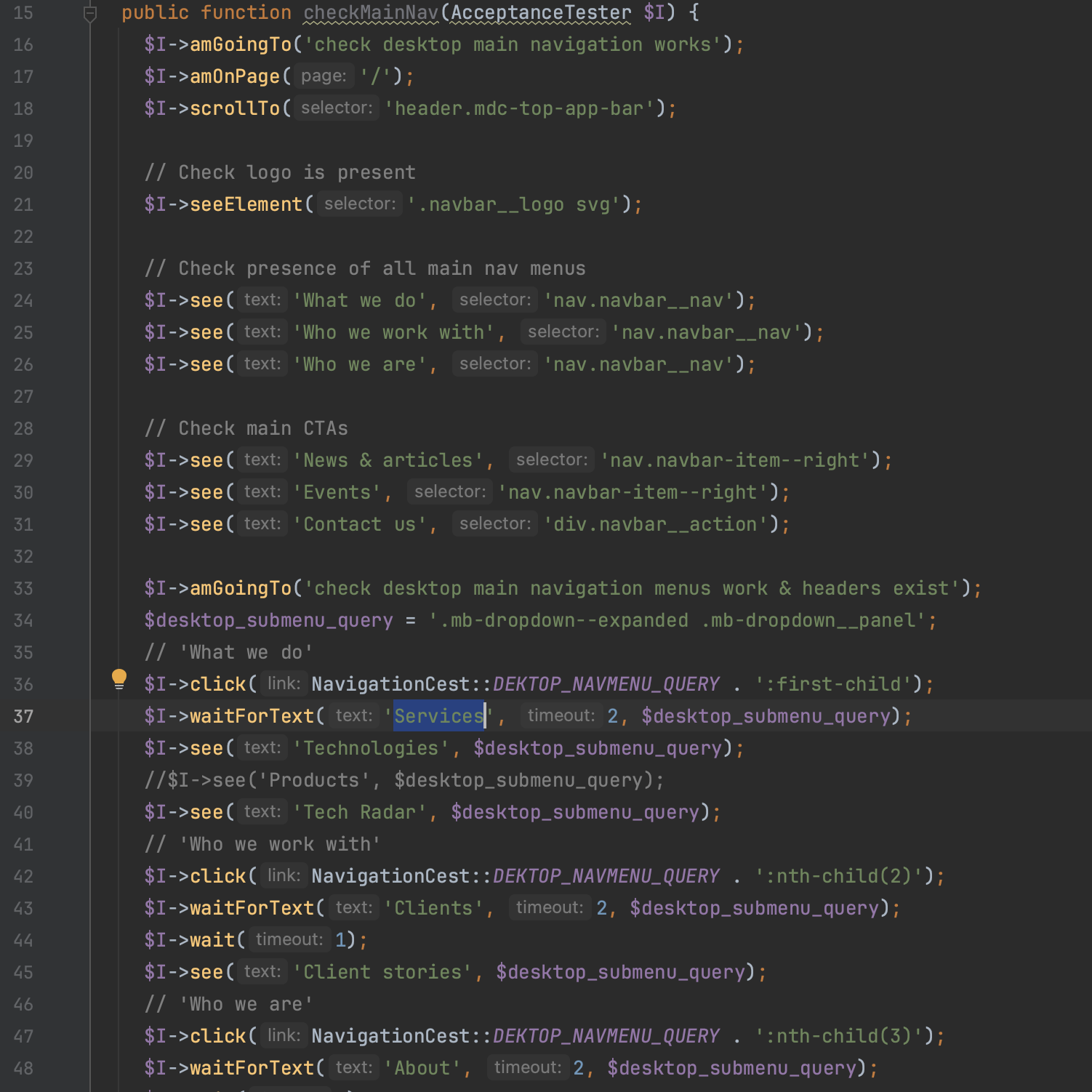 Systemseed navigation test 