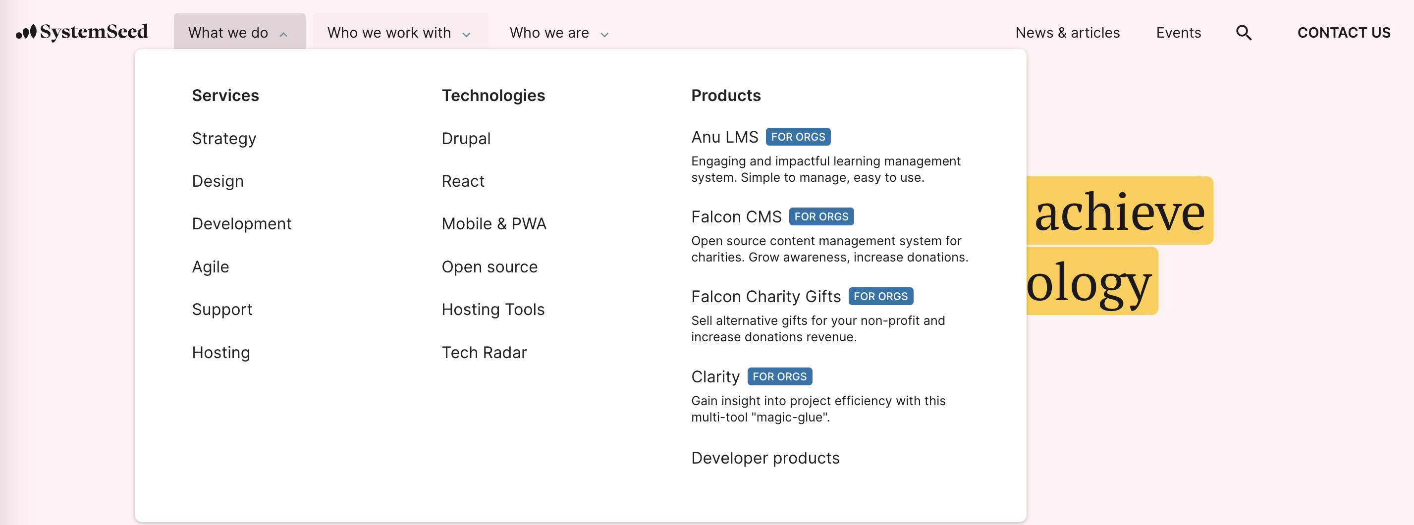 Systemseed navigation