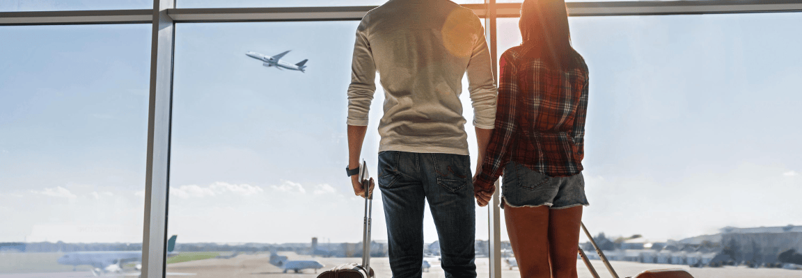 Couple at an airport